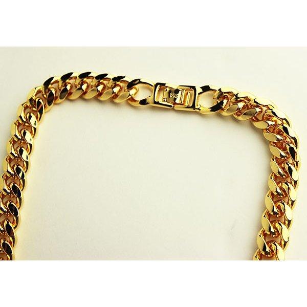 ADVANCE(アドバンス)ネックレス ゴールドチェーン アクセサリー 18K Necklace Gold Chain(F)70cm/11mm幅/喜平 スケボー SKATE SK8 HIPHOP ヒップホップ｜his-hero-is-black｜03