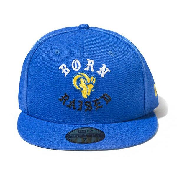 BornxRaised (ボーンアンドレイズド) キャップ ニューエラ BORN X RAISED + RAMS NEW ERA FITTED HAT BLUE NFL アメフト アメリカンフットボール HIPHOP｜his-hero-is-black｜09