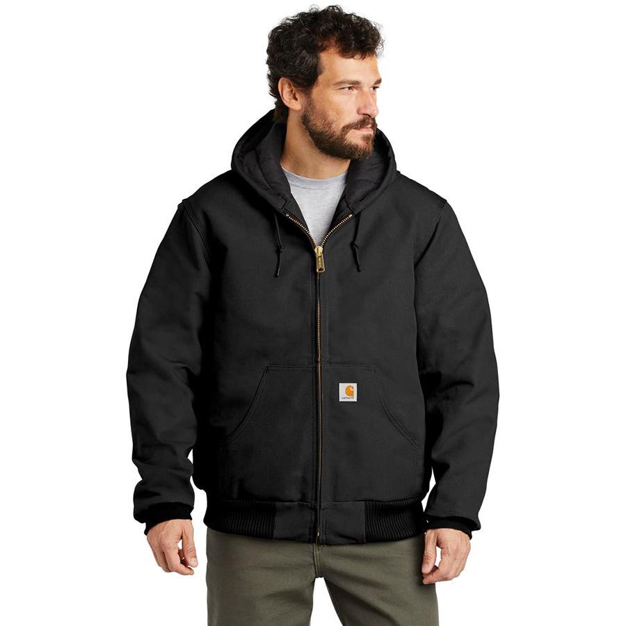 Carhartt (カーハート) US フードジャケット (J140) DUCK QUILTED FLANNEL-LINED ACTIVE JAC Black｜his-hero-is-black｜02