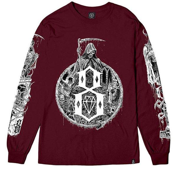 REBEL8 (レベルエイト) ロンT ロングTシャツ 長袖 Reaper Longsleeve Tee Burgundy 7321