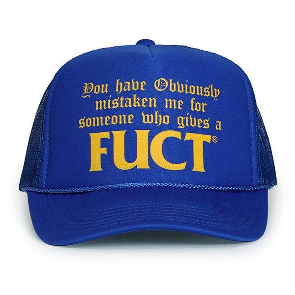 Fuct (ファクト) メッシュキャップ 帽子 WHO GIVES A FUCT TRUCKER HAT ROYAL BLUE  :7400-BLUE:HIS HERO IS BLACK 通販 