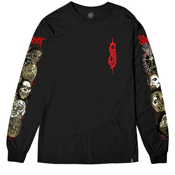REBEL8 (レベルエイト) スリップノット ロンT ロングTシャツ 長袖 Slipknot Masks Black Longsleeve
