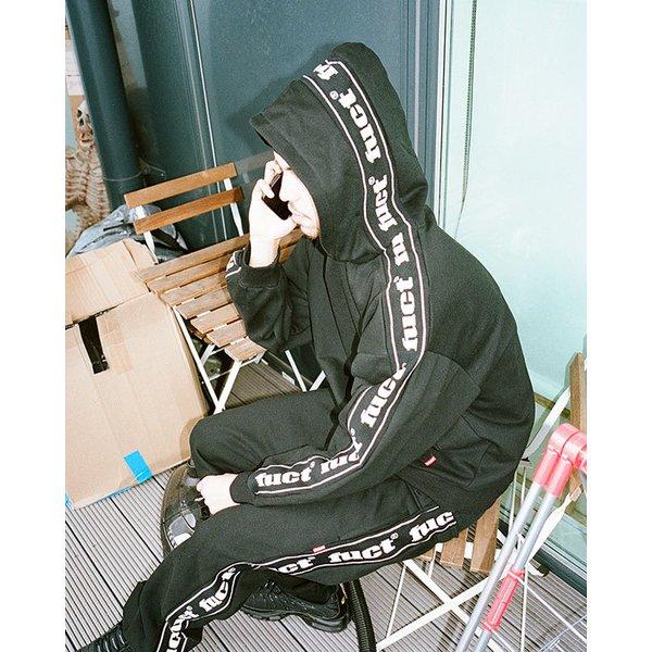 FUCT（ファクト） パーカー プルオーバー OG LOGO RIBBED HOODIE BLACK