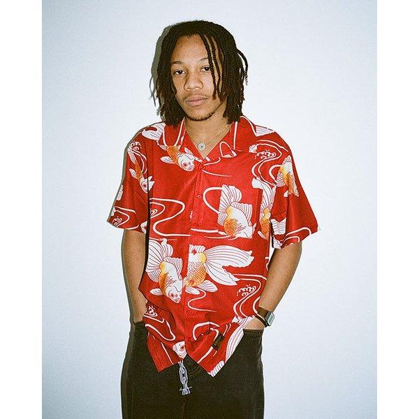 FUCT Fuct (ファクト) アロハシャツ KOI FISH ALOHA RED : HIS HERO IS 