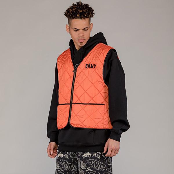 GRMY / GRIMEY (グライミー) ベスト ジャケット THE TOUGHEST QUILTED VEST ORANGE | Spring 23｜his-hero-is-black｜09