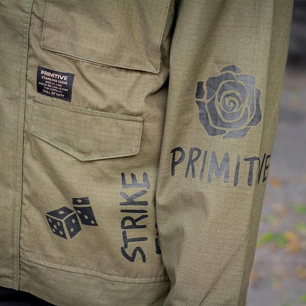 PRIMITIVE SKATEBOARDING × CALL OF DUTY (プリミティブ) アーミージャケット 軍物 Task Force Jacket OLIVE ゲーム GAME｜his-hero-is-black｜09