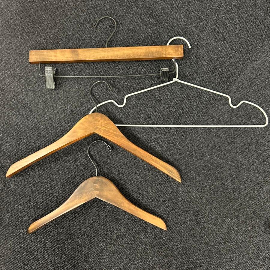 無印良品（MUJI） 木製ハンガー 3本 アルミハンガー 1本 セット : HIS