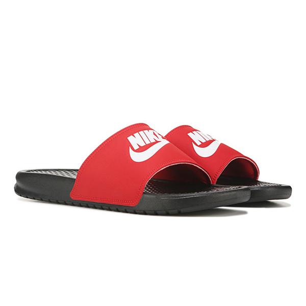 nike benassi slides red and black