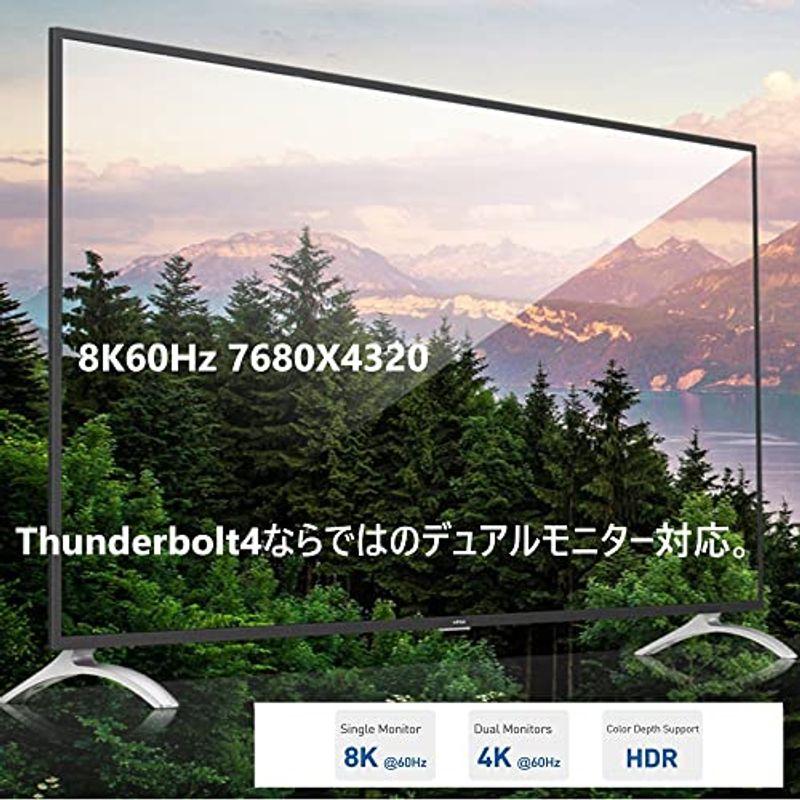 fine-R Thunderbolt4 サンダーボルト4 ケーブル 0.3M 100W 出力 8K 対応 40Gbps 高速データ転送 US｜hisabisa｜10