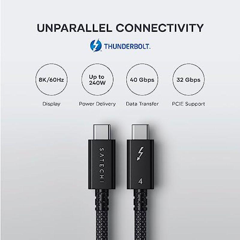 SATECHI 認証 USB C Thunderbolt 4 ケーブル (1M) 8k/60Hz 映像出力, 40Gbps データ転送, 2｜hisabisa｜08