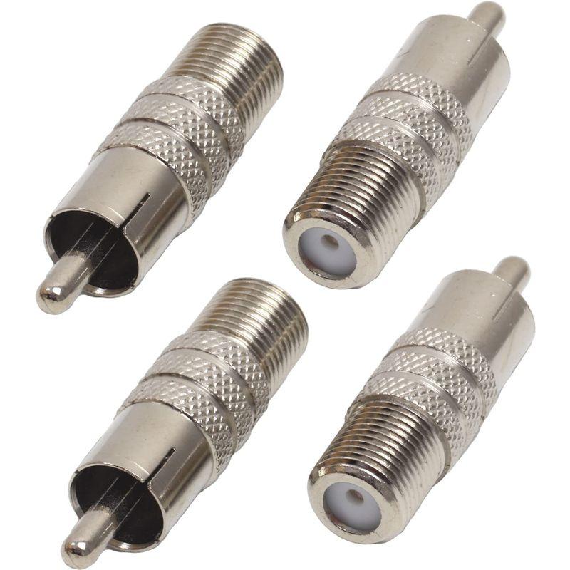 RCA F型 変換 プラグ 4ケ RCAプラグF端子ソケット ピンプラグ アンテナプラグ 同軸コネクタ アダプター ビデオ TV アンテナ