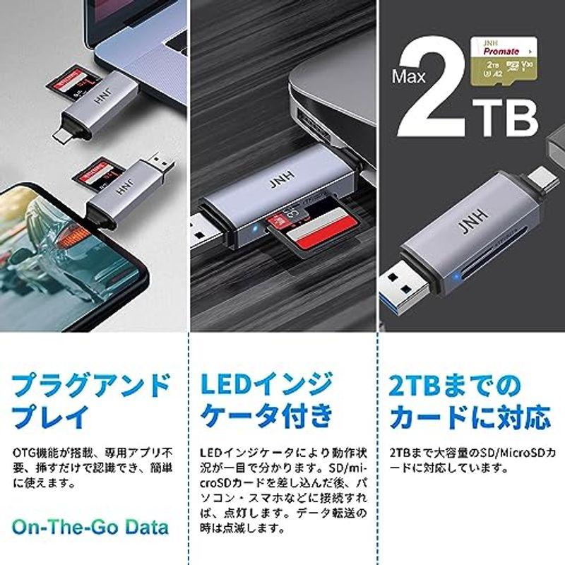 JNH SDカードリーダー CR-UD201 USB 3.2 DDR200モード 最高190MB/ｓ超高速転送 Type-C OTG対応 2｜hisabisa｜08