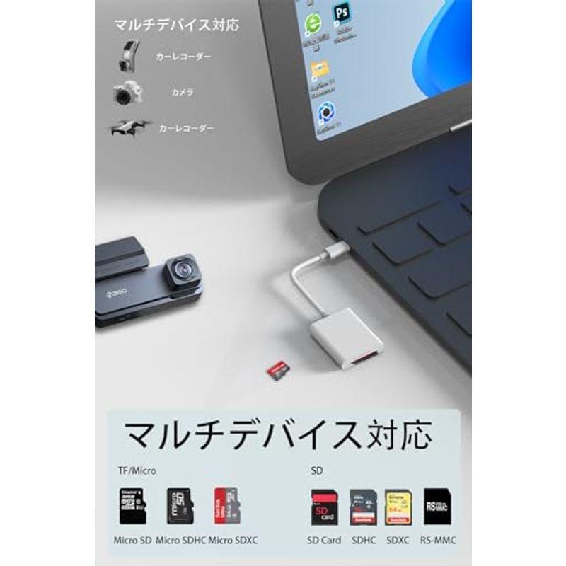 2023新モデル タイプc USB 変換 SDカードリーダー 2in1 SD TFカメラアダプタ メモリカードリーダー OTG機能 高速双方｜hisabisa｜03