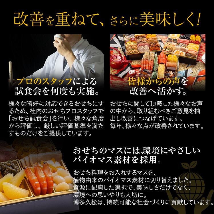 おせち おせち料理 2026 予約 送料無料 博多久松 和洋折衷 本格料亭 舞鶴 6.5寸×3段重 全36品 2人前-3人前 冷凍 2025 | 博多久松 | 12