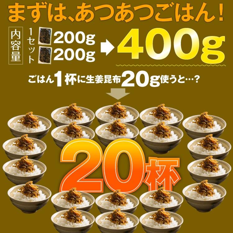 生姜昆布 200g×2パック入り 400g 佃煮 漬物 九州産 生姜 北海道産 昆布 こんぶ 詰め合わせ ポイント消化 送料無料 ご当地 国産 | 博多久松 | 05