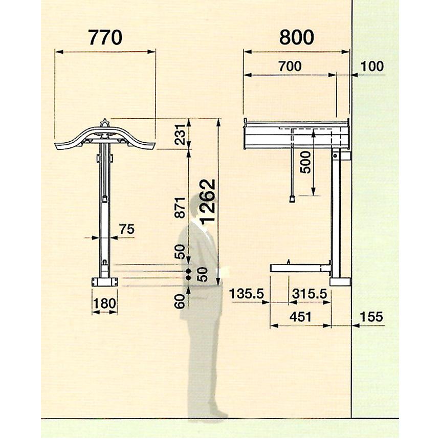 アルミ製提灯掛 N2型 一対｜屋外防水・防錆・軽量設計｜寺院・神社向け