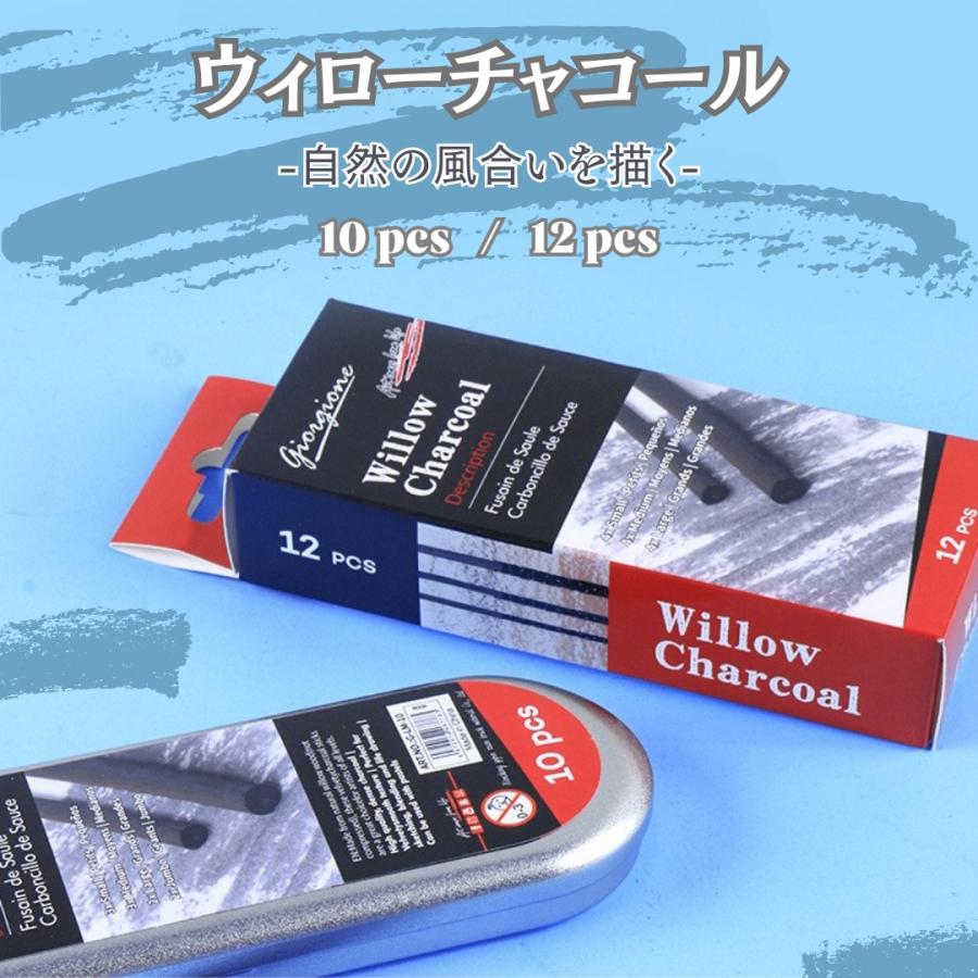 木炭スティック 10本 12本セット デッサン用 チャコール : 菱がた