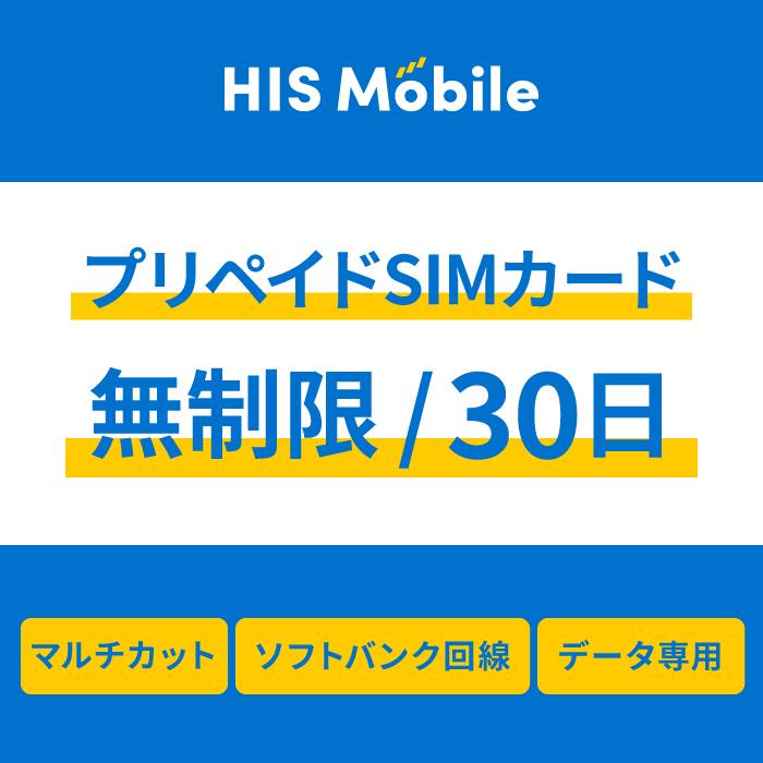 プリペイドSIM】ソフトバンク30日間無制限（SIMピン付き）プリペイド  
