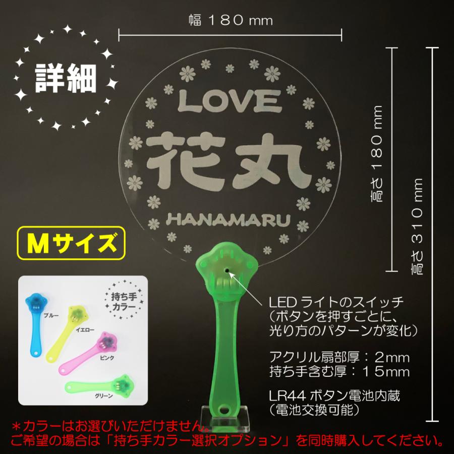 メール便送料無料】Mサイズ 光る アクリル 名入れ メッセージ うちわ