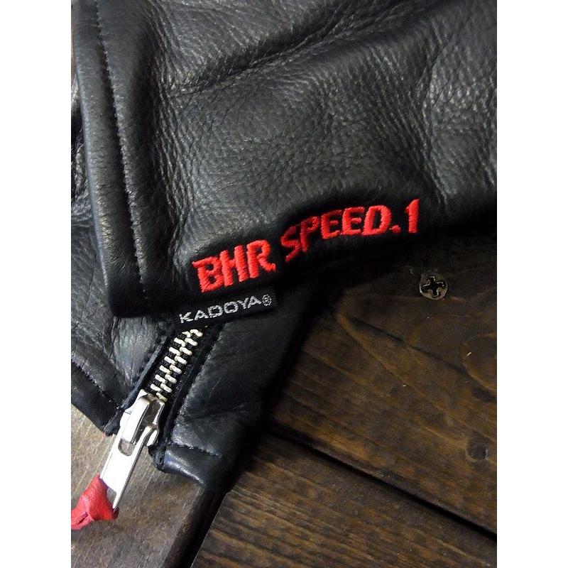 カドヤ（KADOYA） 【BHR-SPEED.1】 レザーグローブ(ブラック×レッド