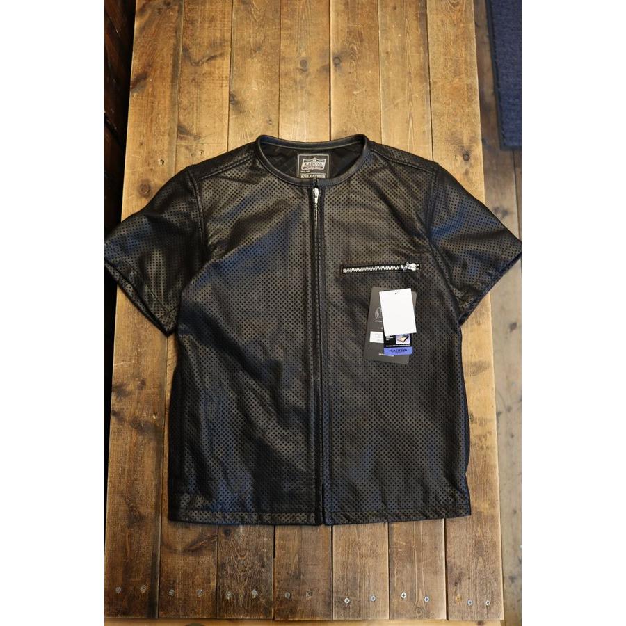カドヤ（KADOYA） 【PL-LEATHER TEE】 パンチングレザーTEE 半袖革TEE