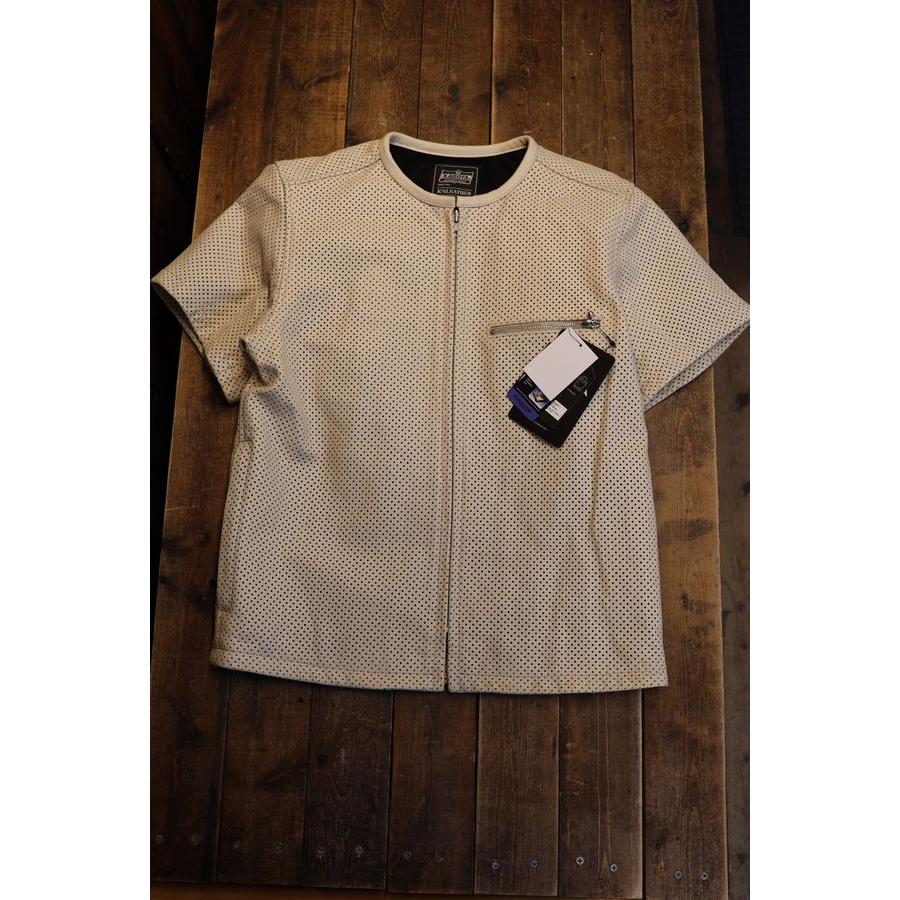 カドヤ（KADOYA） 【PL-LEATHER TEE】 パンチングレザーTEE 半袖革TEE