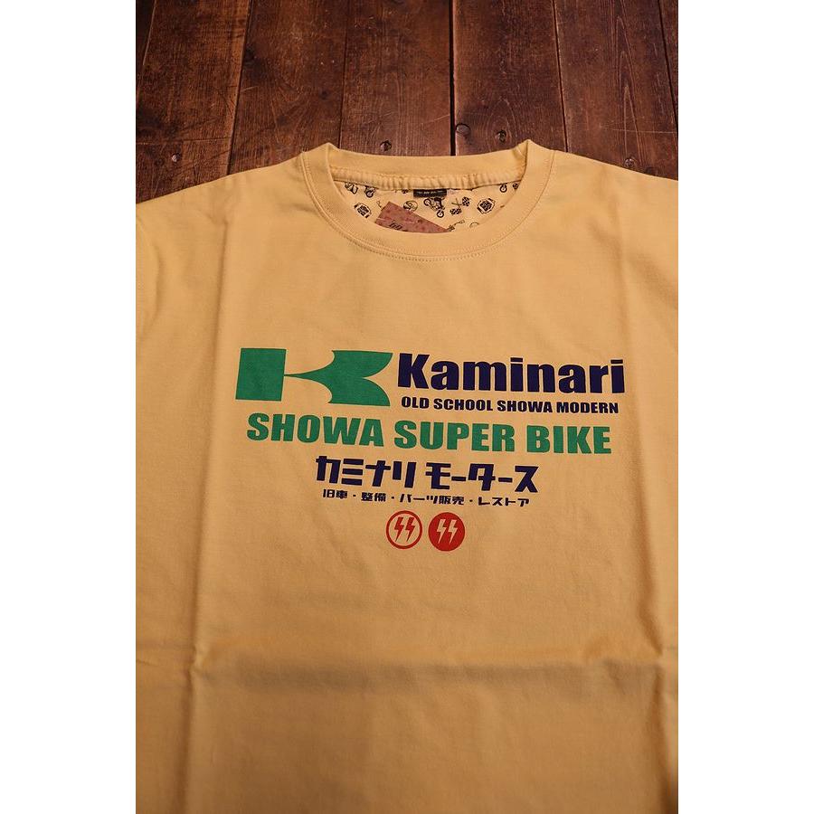 【エフ商会　カミナリ】　KMT-234 1st レプリカ　Tシャツ　Z1000R2？　ローソン？　KAWASAKI　カラー：カスタード｜history-bike｜04