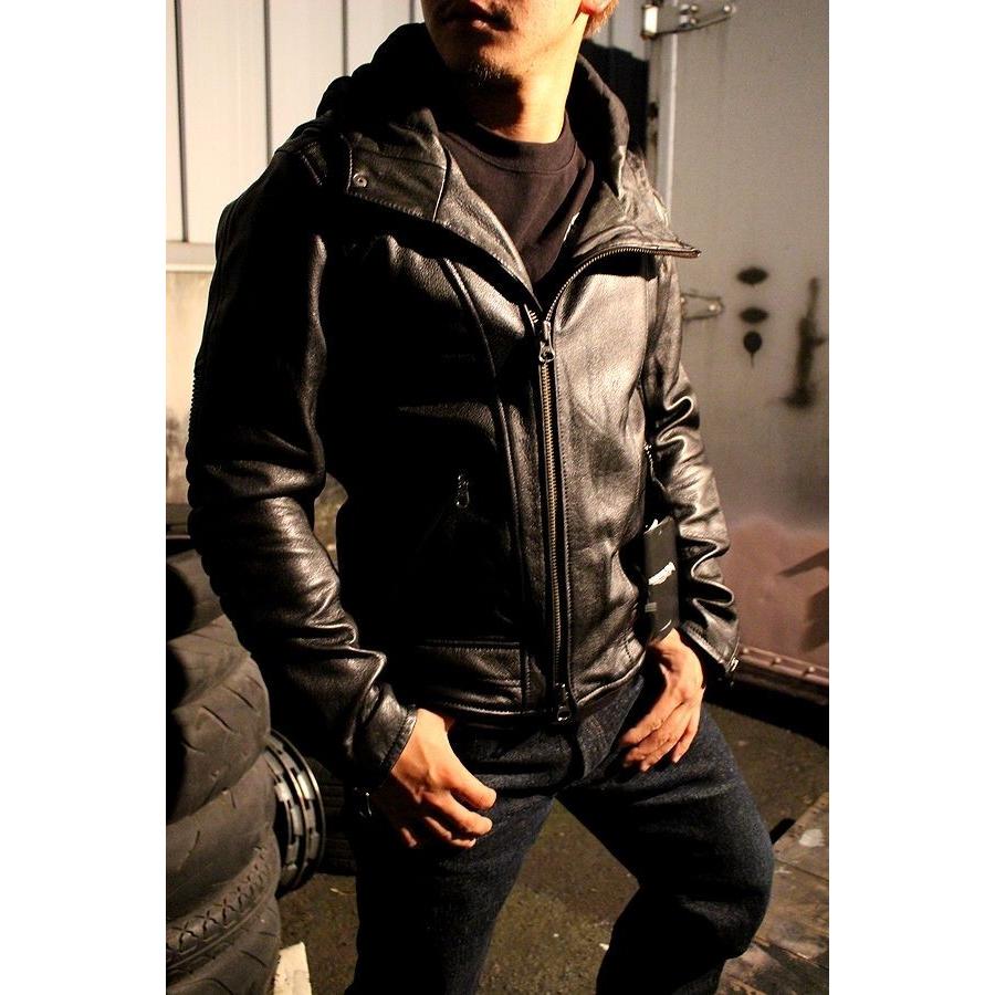 KADOYA レザーパーカー　レザーフード付きジャケット Sサイズ　ブラック 革ジャン レザーパーカー｜カドヤ公式オンラインショップ｜RIDERS