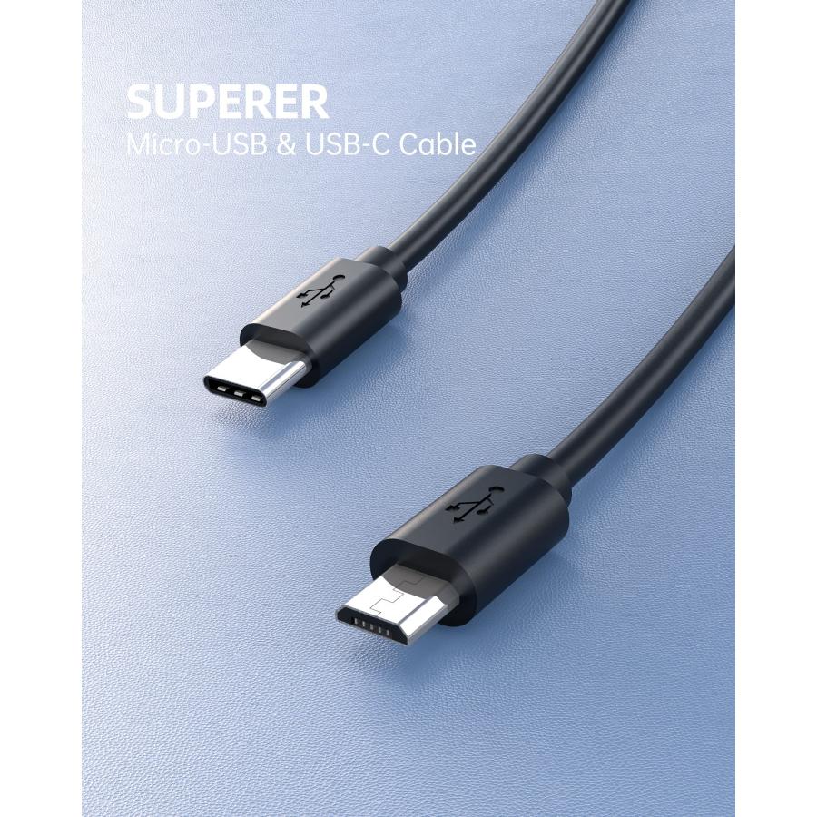 Superer Micro USB + Type C 充電ケーブル【二本組/保証付き】レノボ Lenovo Tab 2 A7 A8 A10、 Yog｜history-store｜02