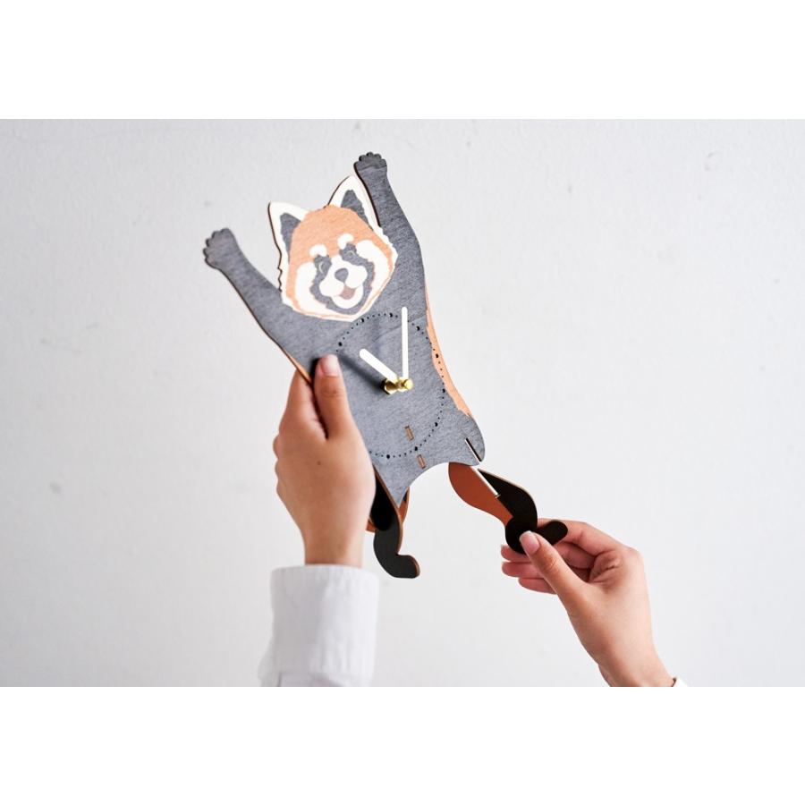 送料無料】セトクラフト 動物 レッサーパンダ 時計 クロック W24