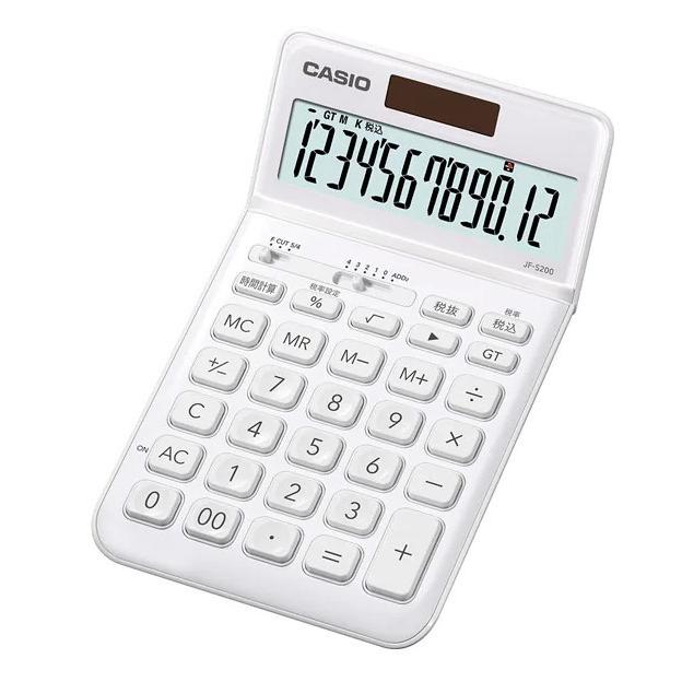 【ゆうパケットで送料無料】CASIO カシオ デザイン電卓 ジャストタイプ JF-S200-WE｜hit-market