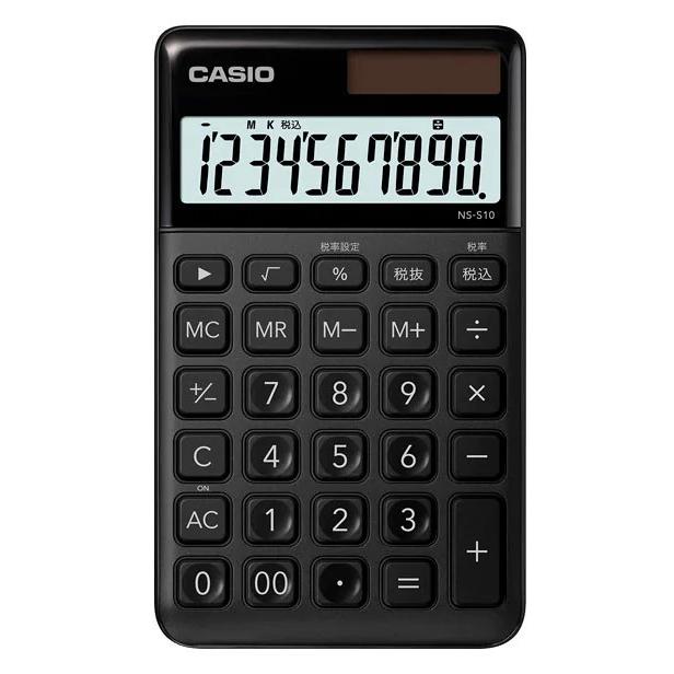 【ゆうパケットで送料無料】CASIO カシオ デザイン電卓 大判手帳タイプ NS-S10-BK｜hit-market