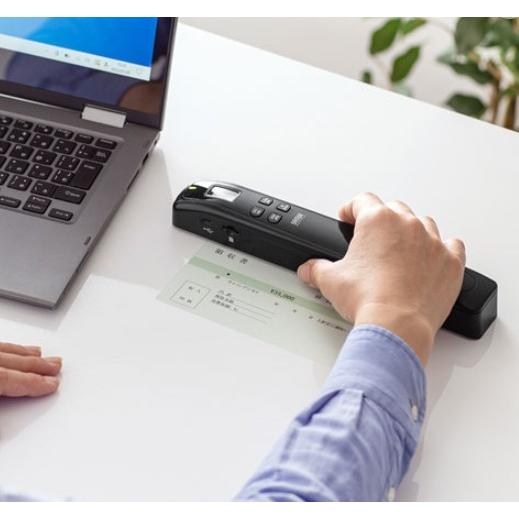 ポータブルハンディスキャナー PSC-HS2BK 【適】 ダブルローラーでまっすく読み取れる