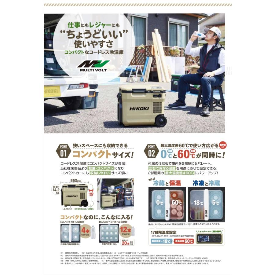 限定特価 ハイコーキ コードレス冷温庫 UL18DC(WMGZ) バッテリー付属