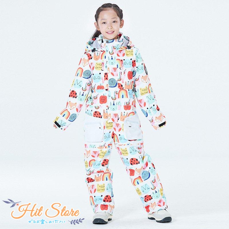 スキーウェア キッズ ジュニア 女の子 男の子 子供用 スノボウェア 上下セット ジャケット ビブパンツ スキー スノー 防水 防寒 当店限定販売