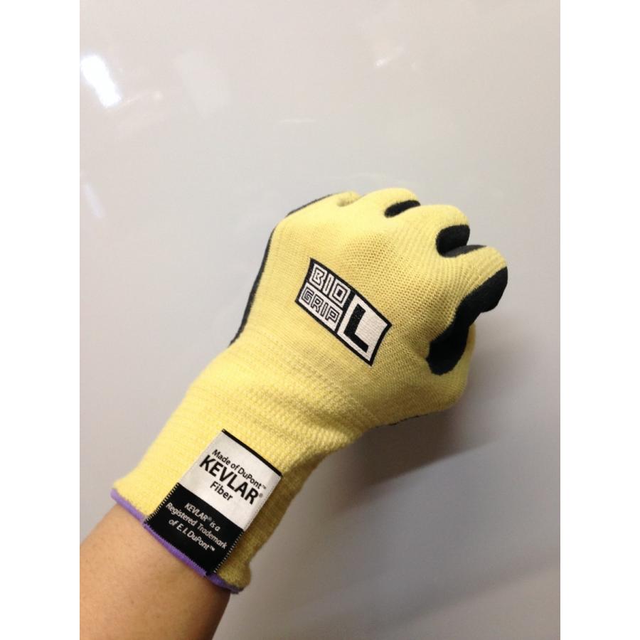 川西工業耐切創性手袋 バイオグリップケブラー(#2524L) Lサイズ-1双