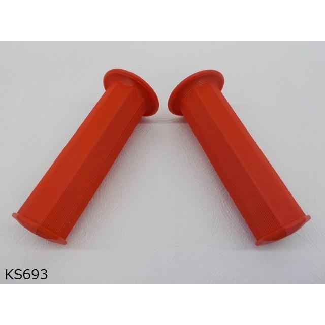 （ｋｓ）★☆バイク用汎用八角グリップ（旧車22パイ用130ｍｍ）レッド | 
