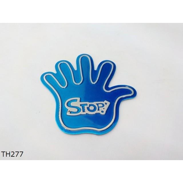 (TH)STOP アルミステッカー　エンブレム　青（車　バイク）ストップ | 