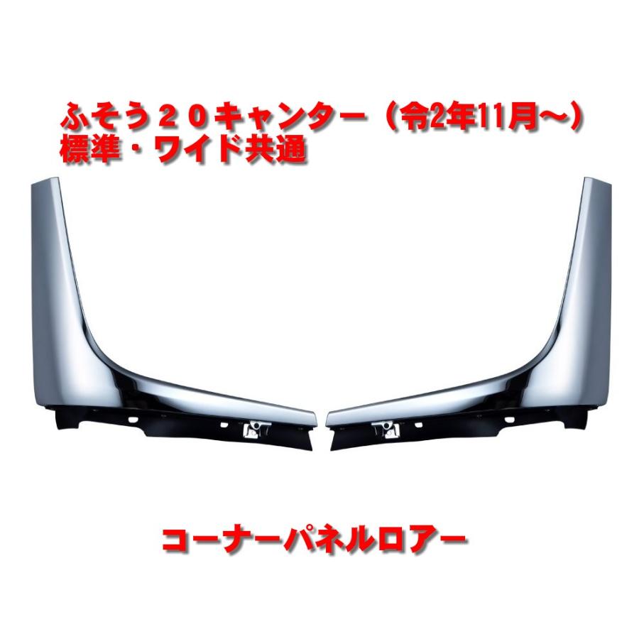三菱ふそう　20キャンター　メッキコーナーパネル　JET製　左右 ジェットイノウエ 【新品】20キャンター コーナーパネル ロア 左右