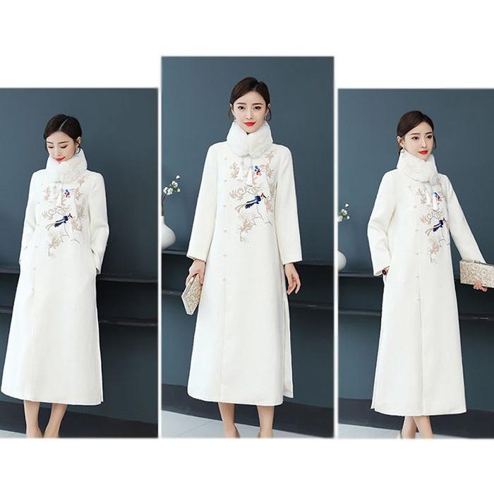 ヨーガンレール シルク100% 刺繍 チャイナ リバーシブル ロングコート ヨーガンレール シルク100% 刺繍 チャイナ リバーシブル ロングコート