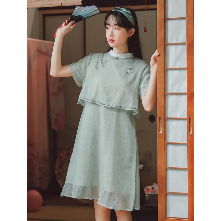 モダン ハンフー ライトカラー ワンピース 半袖 ひざ丈 漢服 :hanfu54:HitasteJapanヤフー店 - 通販 - Yahoo ...