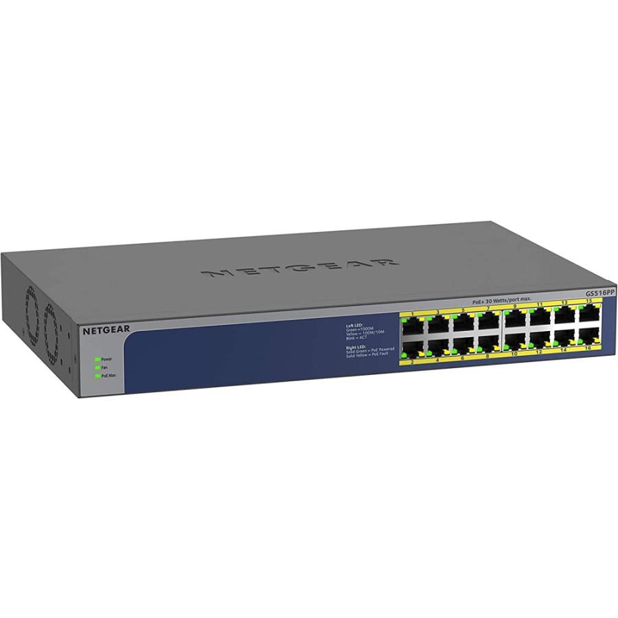 【未使用品】　NETGEAR ネットギア GS516UP-100AJS Gigabit Unmanaged Switch Series - GS516UP | NETGEAR