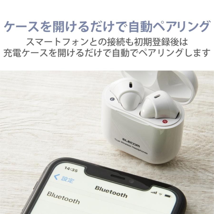 エレコム ワイヤレスイヤホン ヘッドホン Bluetooth セミオープン 超小型 ホワイト LBT-TWS11WH｜hitline｜06