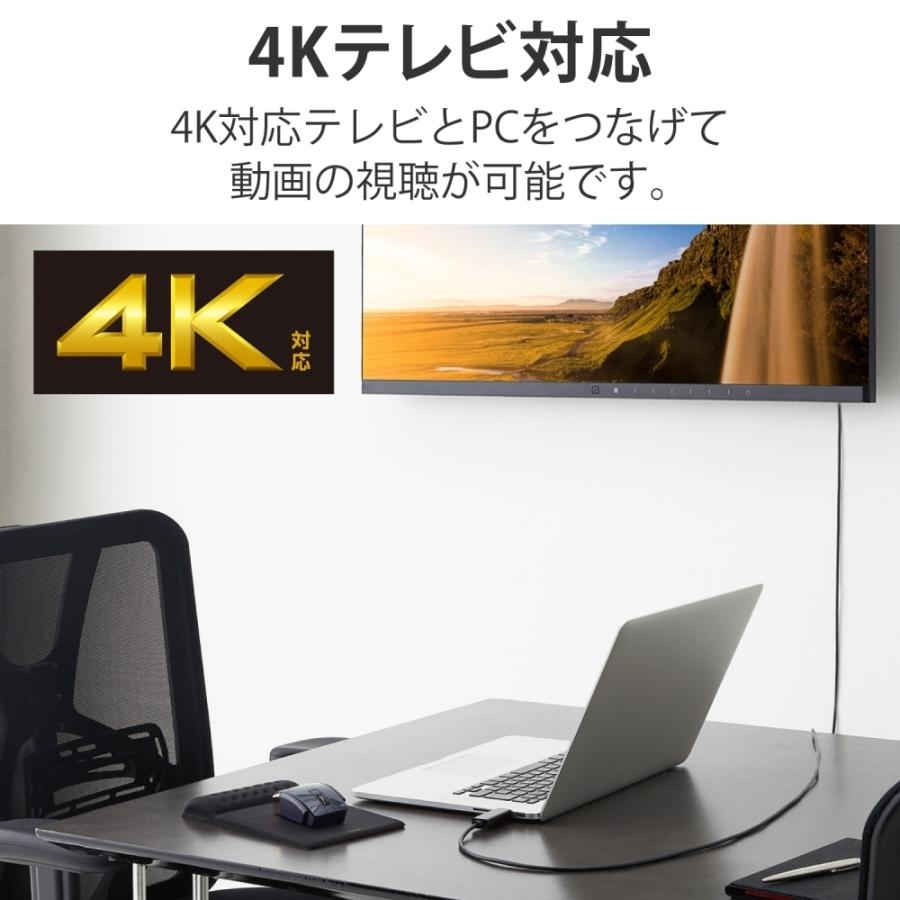 エレコム Type-C映像変換ケーブル HDMI 4K/2K対応 映像出力 RoHS ブラック 3m CAC-CHDMI30BK｜hitline｜04