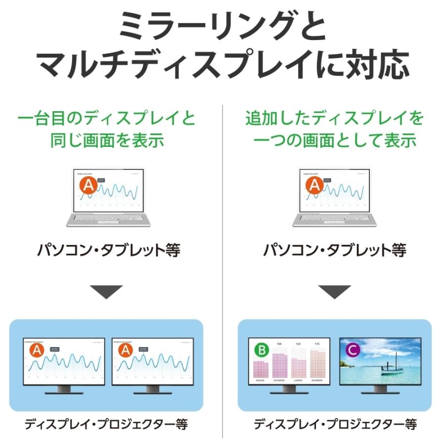 エレコム USB Type-Cコネクター - DislayPort変換アダプター 2ポート AD-CDP2BK｜hitline｜05