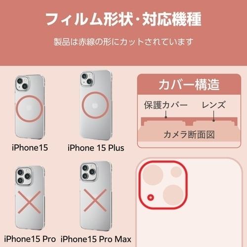 エレコム iPhone 15/iPhone 15 Plus レンズカバー ガラス &me パレットカラー PM-A23AFLLP1PU｜hitline｜02