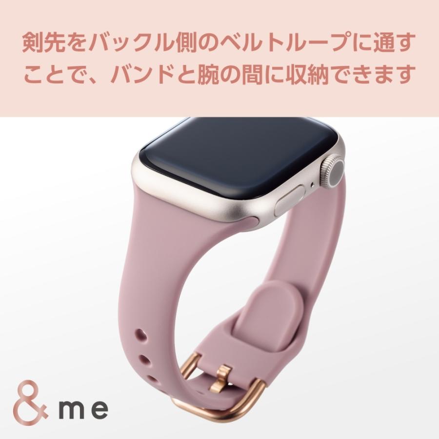 エレコム Apple Watch用 シリコンバンド スリムタイプ(41/40/38mm) &me AW-41BDSCJPN｜hitline｜06