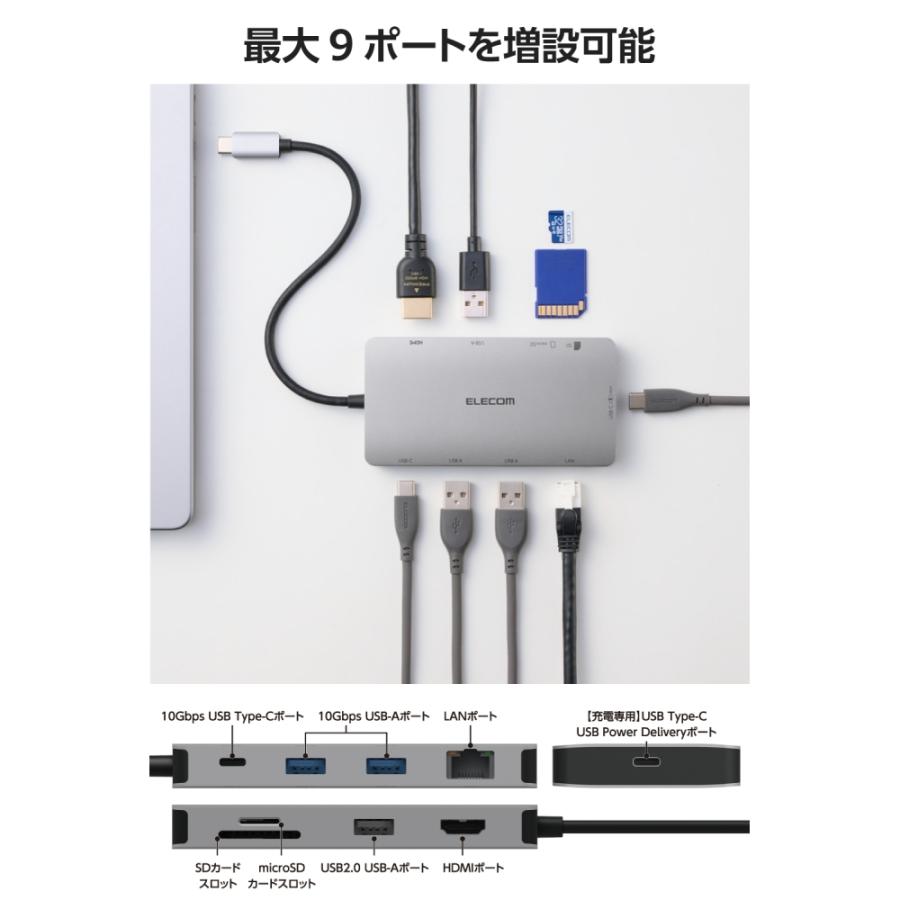 エレコム ドッキングステーション9in1(USB PD3.1対応) DST-090BP1SV_2