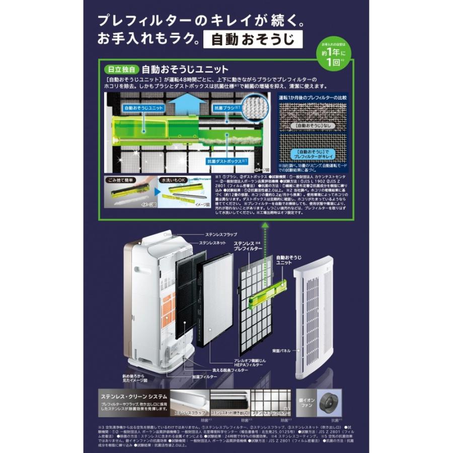 空気清浄機 加湿器 日立 パールホワイト Ep Nvg90 W 空清42畳まで 加湿30畳 自動おそうじ 花粉 Pm2 5 ウィルス ペット臭 気化式 Ep Nvg90 W ヒットライン 通販 Paypayモール