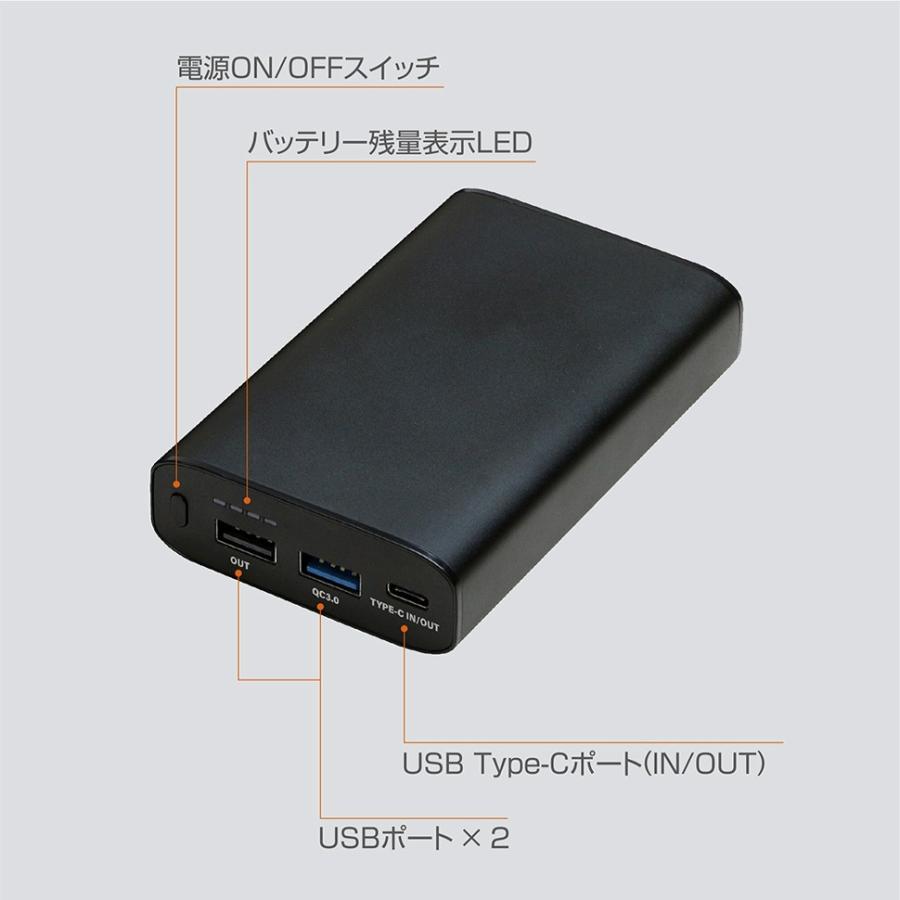 ジェイフォース 高速充電 Power Delivery対応 10050mAh 大容量モバイルバッテリー アルミケース筐体 残量LED表示 安全設計 [ 世界超速 ] PSE認証済 |｜hitline｜02